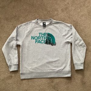 The North Face Half Done gray crewneck sweatshirt